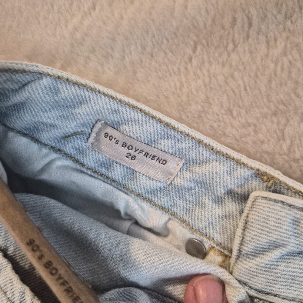 NWT PacSun 90s Boyfriend Light Blue Distressed Jeans Size 26 - Picture 12 of 14